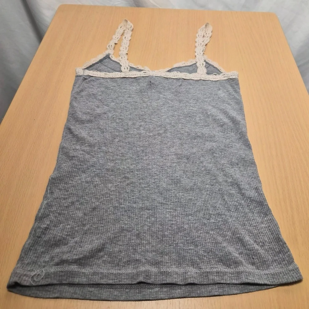 Abecrombie Kids Gray Cotton Lace Ribbon Bella Swan Core Petite Twee Tank Top S
